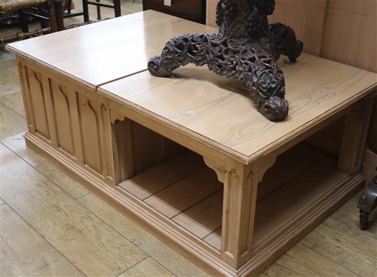 A Gothic style coffee table, W.102cm